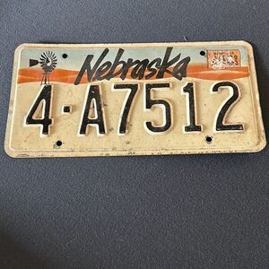 Vintage Tin Nebraska License Plate